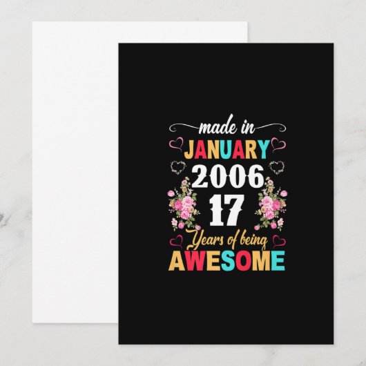 Afgegeven in januari 2006 17 jaar oude 17e verjaar kaart (Voorkant / Achterkant)