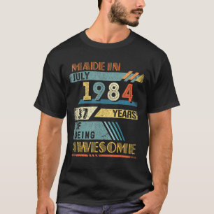 Afgegeven in juli 1984 37 jaar oud 37e verjaardag t-shirt