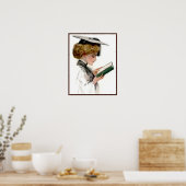 Afgehaalde vrouwelijke afgestudeerde poster (Keuken)