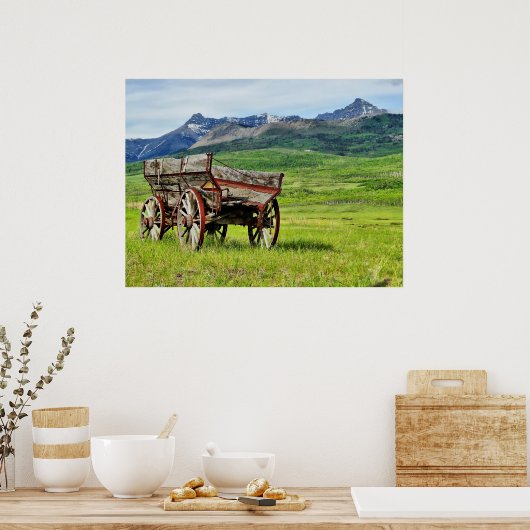 Afgekatende afdruk van wagon poster (Keuken)