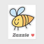 Afgekleurde handgetekende bijen, vinylSticker, op  Sticker (Vel)