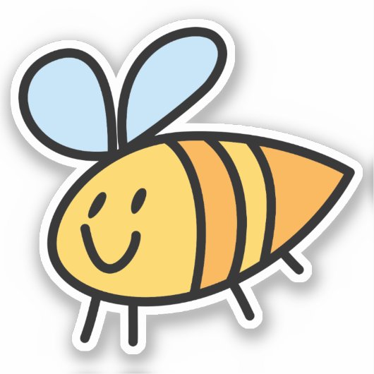Afgekleurde handgetekende bijen, vinylSticker, op  Sticker (Voorkant)