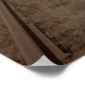 Afgekloonde lege trein tracks Sepia Foto Poster (Hoek)