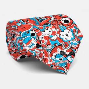 afgekoeld gevlekt graffiti-patroon stropdas