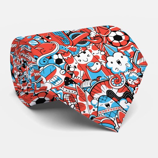 afgekoeld gevlekt graffiti-patroon stropdas (Opgerold)