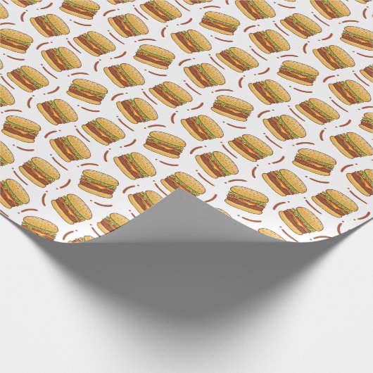afgekoeld hamburgerpatroonfeest cadeaupapier (Hoek)