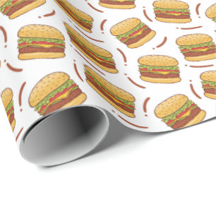 afgekoeld hamburgerpatroonfeest cadeaupapier