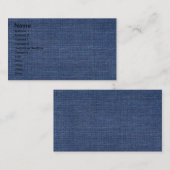 Afgekondigde textuur van blauwe jans visitekaartje (Voorkant / Achterkant)