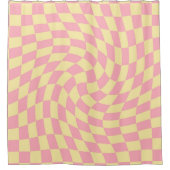 Afgekookte Check Retro Checkerboard roze perste Do Douchegordijn (Voorkant)