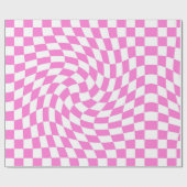 Afgekookte cheques met roze en witte retro cadeaupapier (Vlak)