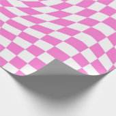 Afgekookte cheques met roze en witte retro cadeaupapier (Hoek)