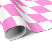 Afgekookte cheques met roze en witte retro cadeaupapier (Rol Hoek)