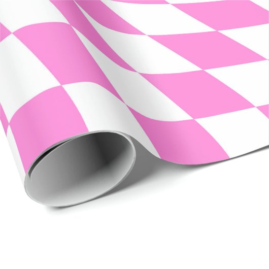 Afgekookte cheques met roze en witte retro cadeaupapier (Rol Hoek)