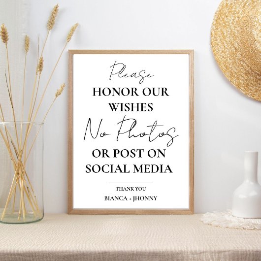 Afgekoppelde Ceremonie Bruiloft GEEN Foto & Social Poster