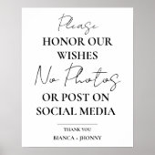 Afgekoppelde Ceremonie Bruiloft GEEN Foto & Social Poster (Voorkant)