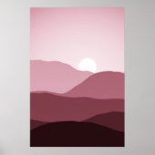 Afgelegen bergen Donkere moer Blush Pink Sunset Poster (Voorkant)