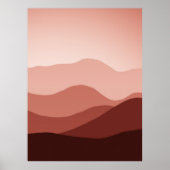 Afgelegen bergen Donkerrode zwarte koraalzon Poster (Voorkant)