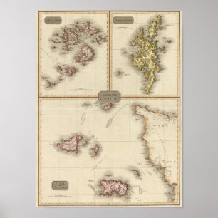 Afgelegen Britse eilanden Jersey en Guernsey Poster