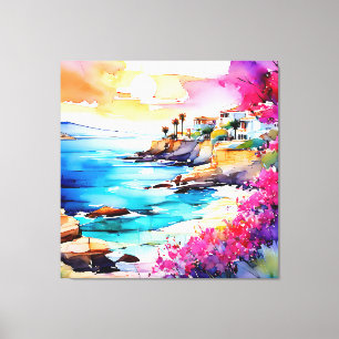 "Afgelegen strand" Canvas Afdruk