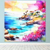 "Afgelegen strand" Canvas Afdruk (Insitu (Houten vloer))