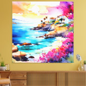 "Afgelegen strand" Canvas Afdruk (Insitu (Woonkamer))