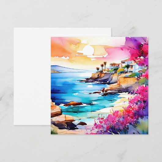 "Afgelegen strand" Feestdagenkaart (Voorkant / Achterkant)