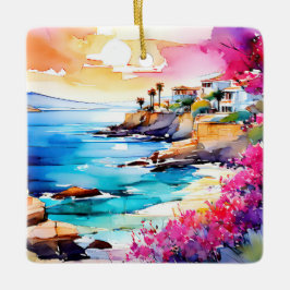 "Afgelegen strand" Keramisch Ornament