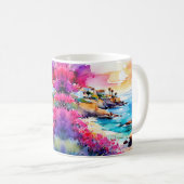 "Afgelegen strand" Koffiemok (Voorkant rechts)