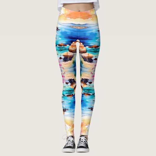 "Afgelegen strand" Leggings (Voorkant)