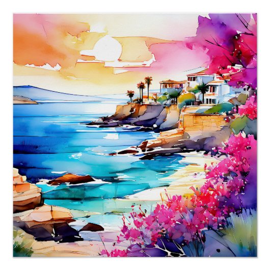 "Afgelegen strand" Perfect Poster (Voorkant)