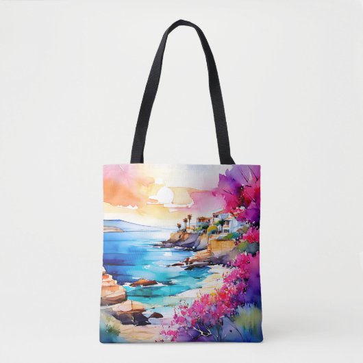 "Afgelegen strand" Tote Bag (Voorkant)