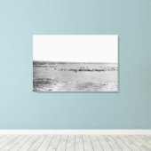 Afgelegen Uitzicht van cowboys met veeteeltbeslage Canvas Afdruk (Insitu (Houten vloer))