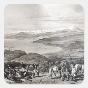 Afgelegen Uitzicht van de Aconcagua-vulkaan Vierkante Sticker