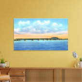 Afgelegen Uitzicht van het meer van de New Bridge Canvas Afdruk (Insitu (Woonkamer))