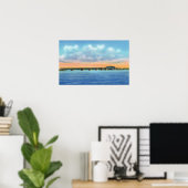 Afgelegen Uitzicht van het meer van de New Bridge Poster (Thuiskantoor)