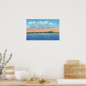 Afgelegen Uitzicht van het meer van de New Bridge Poster (Keuken)