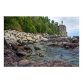 Afgelegen Uitzicht van Split Rock Lighthouse Foto Afdruk (Voorkant)