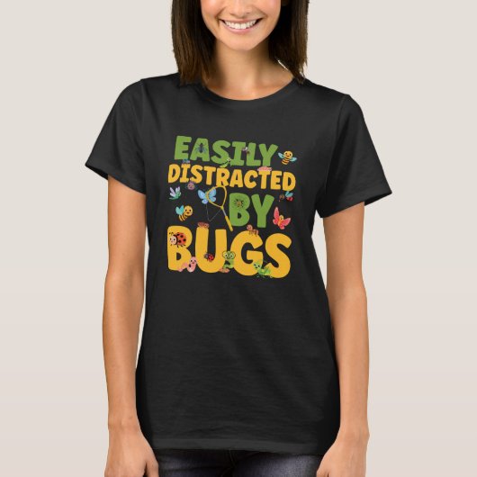 Afgeleid door Bug Catcher Bug Hunter Kids Insect C T-shirt (Voorkant)
