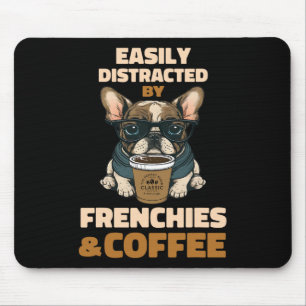 Afgeleid door honden Franse bulldog franchie koffi Muismat