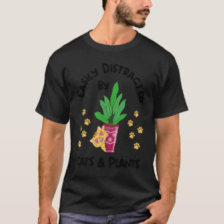 Afgeleid door katten en planten Hobbytuinier Schat T-shirt