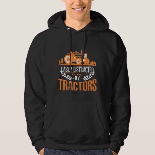 Afgeleid door Tractor Farmer Funny Farming Hoodie (Voorkant)