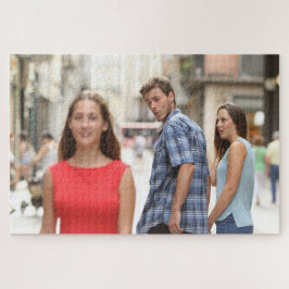Afgeleid vriendje Meme Legpuzzel
