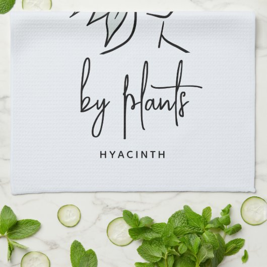 Afgeleide tuinman Boho Blue Floral Schattige Plant Theedoek (Gevouwen)