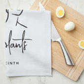 Afgeleide tuinman Boho Blue Floral Schattige Plant Theedoek (Quarter Fold)