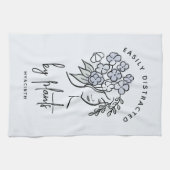 Afgeleide tuinman Boho Blue Floral Schattige Plant Theedoek (Horizontaal)