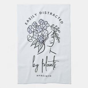 Afgeleide tuinman Boho Blue Floral Schattige Plant Theedoek