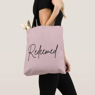 Afgelezen Blush roze en Black Christelijk Faith Tote Bag