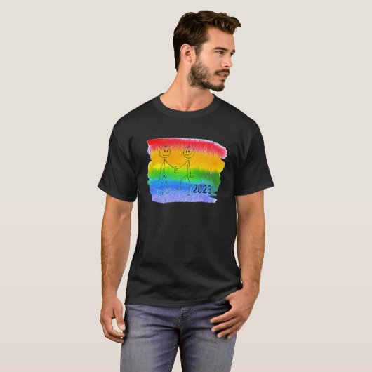 Afgelopen 2023 voor homoseksuele mannen Pride CSD  T-shirt (Voorkant volledig)
