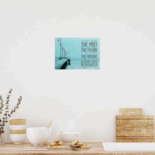 Afgelopen, Cadeau, toekomst - kleur Poster (Keuken)