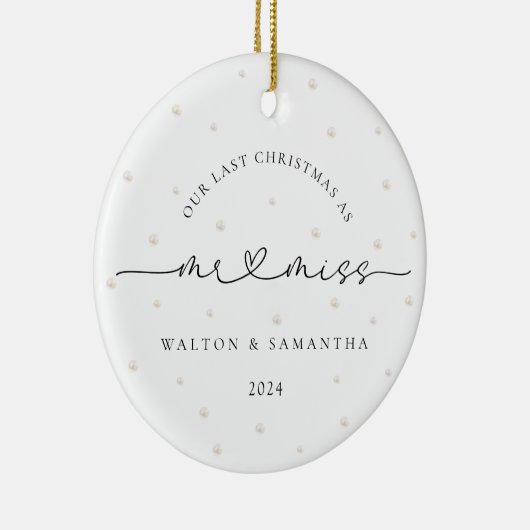 Afgelopen kerst als Mr. en Miss Pearls Keramisch Ornament (Rechts)